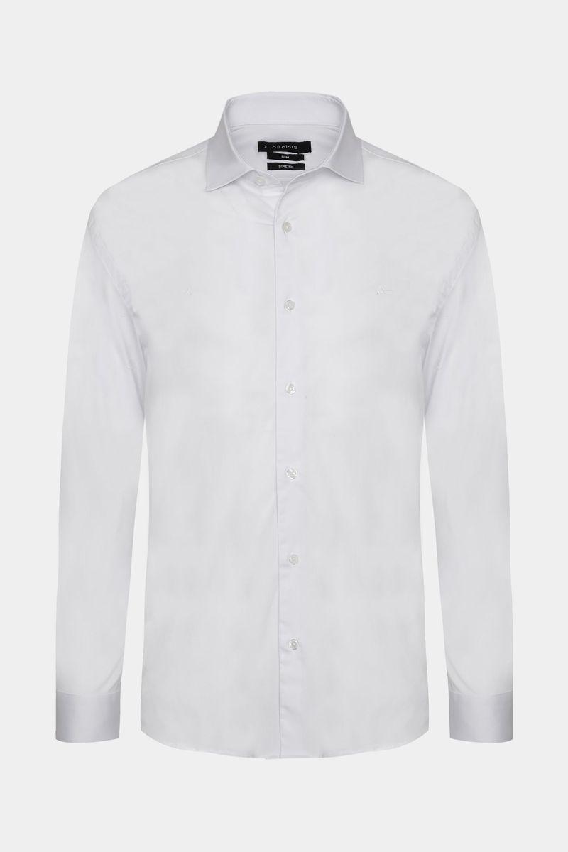Camisa Aramis Slim Tricoline Algodão Manga Longa Branco - 6