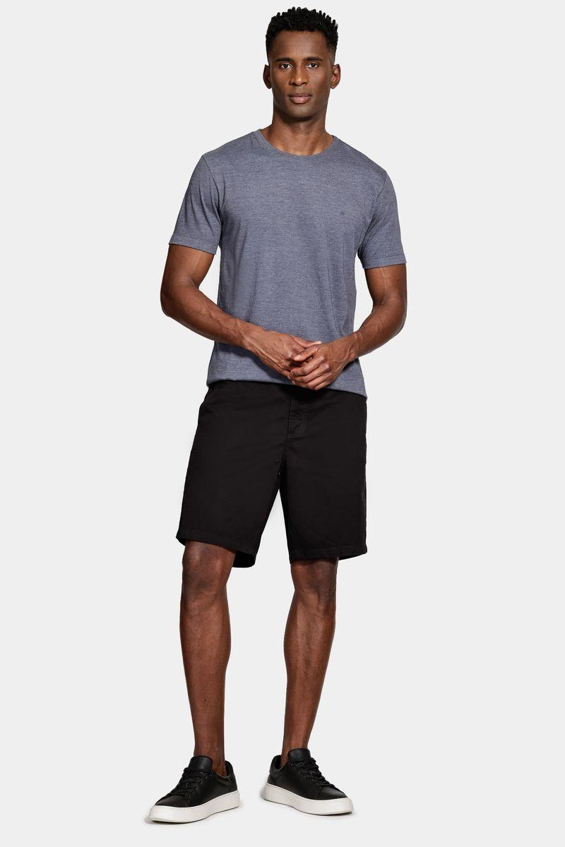 Camiseta Aramis Malha Mescla Manga Curta Básica Marinho - 1