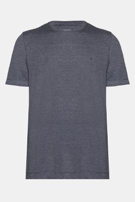 Camiseta Aramis Malha Mescla Manga Curta Básica Marinho