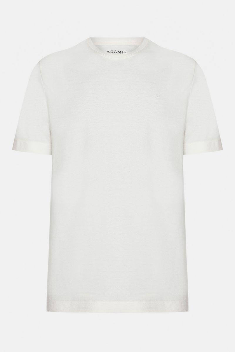 Camiseta Aramis Crepe Algodão Manga Curta Off White - 1