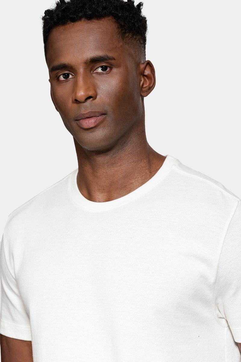 Camiseta Aramis Crepe Algodão Manga Curta Off White - 3