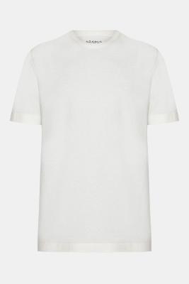 Camiseta Aramis Crepe Algodão Manga Curta Off White