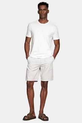 Camiseta Aramis Crepe Algodão Manga Curta Off White