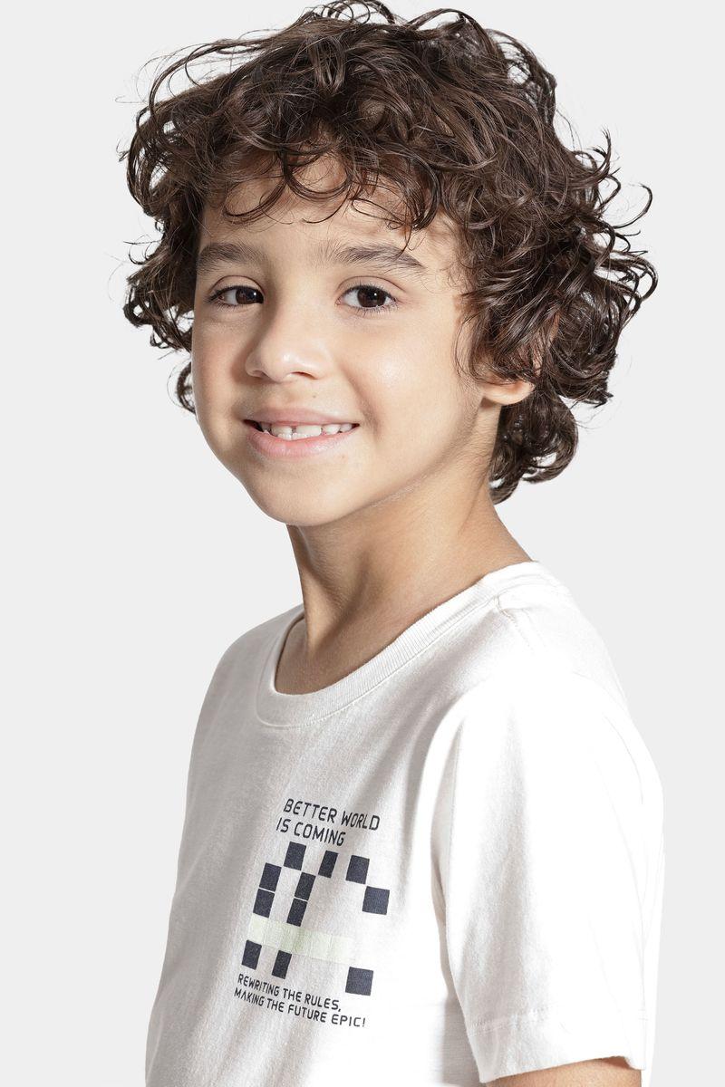 Camiseta Aramis Infantil Manga Curta Pixel Off White - 2