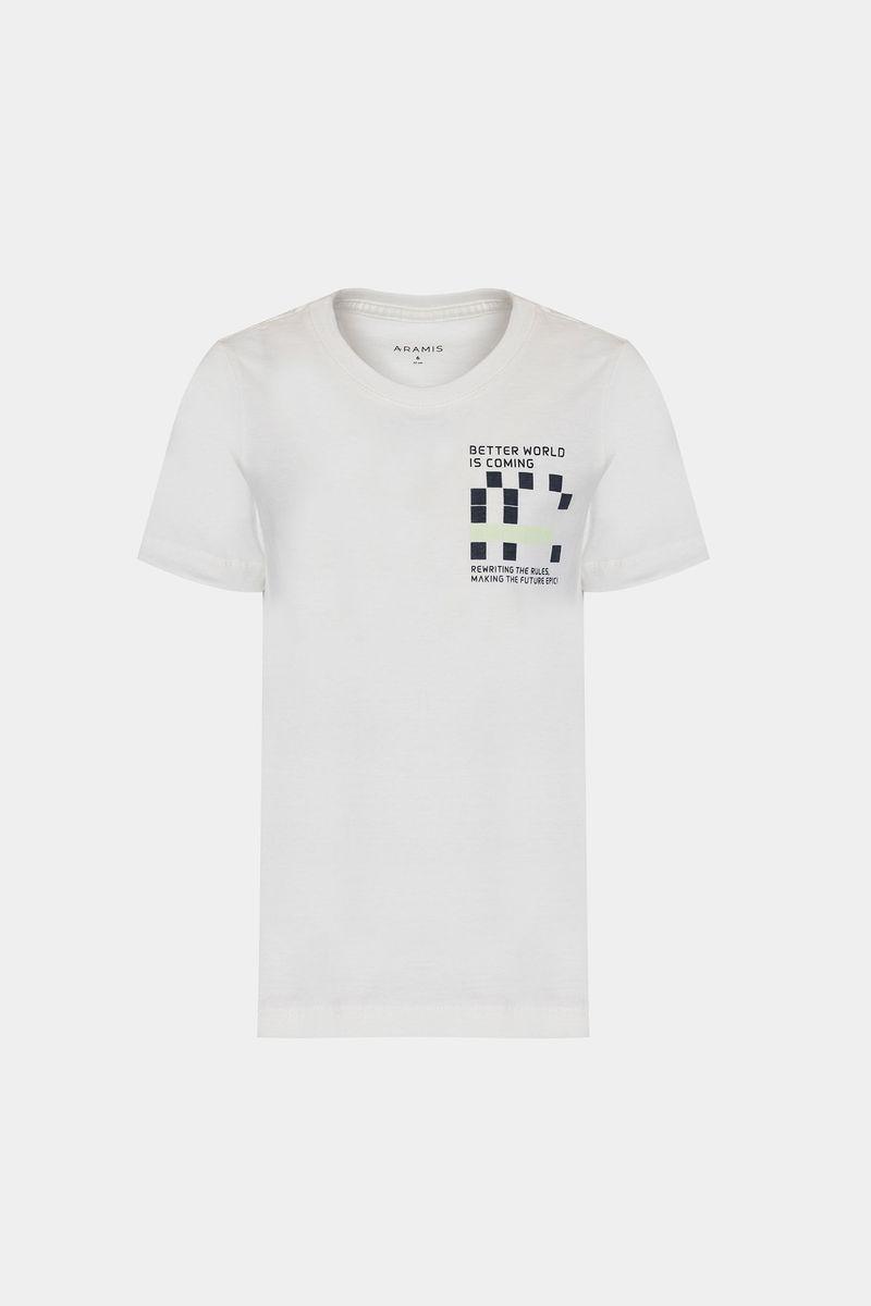 Camiseta Aramis Infantil Manga Curta Pixel Off White - 4