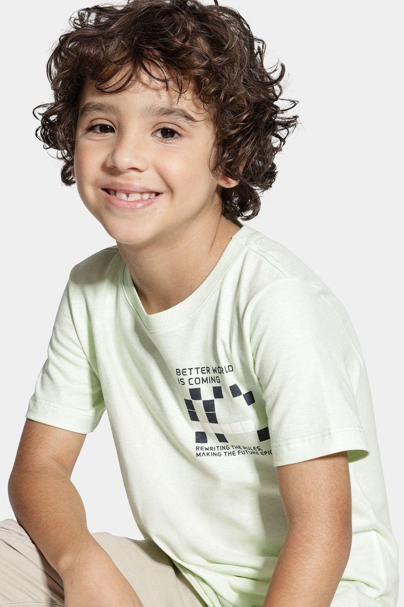 Camiseta Aramis Infantil Manga Curta Estampa Pixel Lima - 2