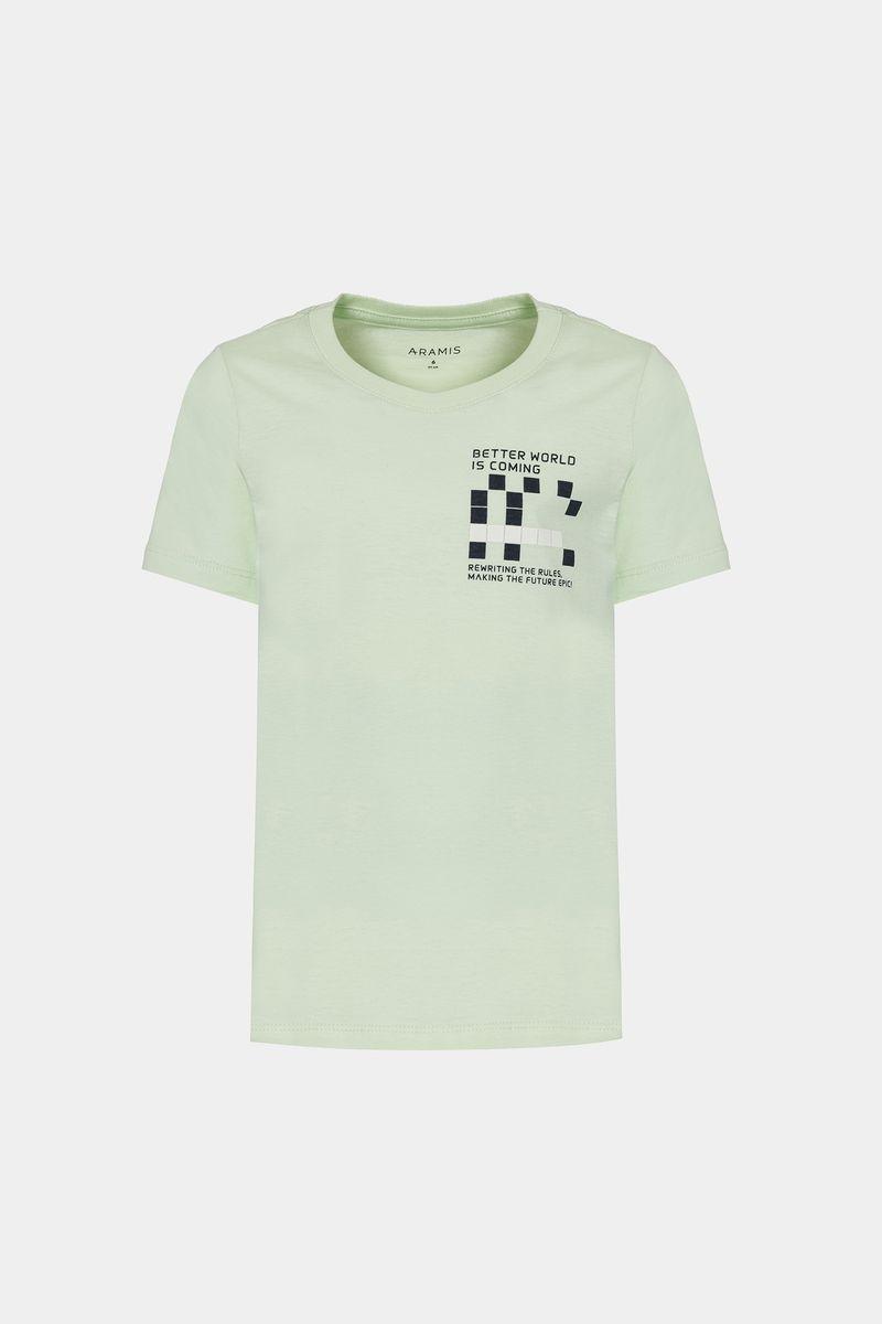 Camiseta Aramis Infantil Manga Curta Estampa Pixel Lima - 4