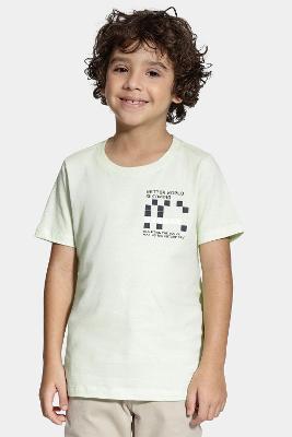 Camiseta Aramis Infantil Manga Curta Estampa Pixel Lima