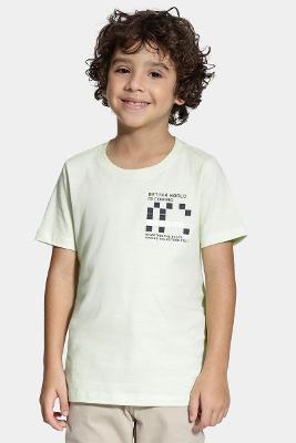 Camiseta Aramis Infantil Manga Curta Estampa Pixel Lima