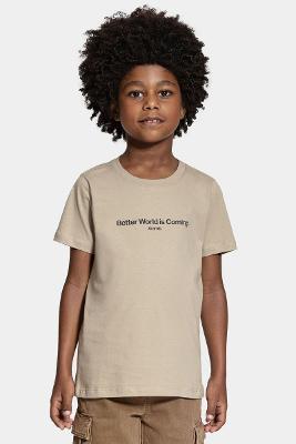 Camiseta Aramis Infantil Manga Curta frase Caqui