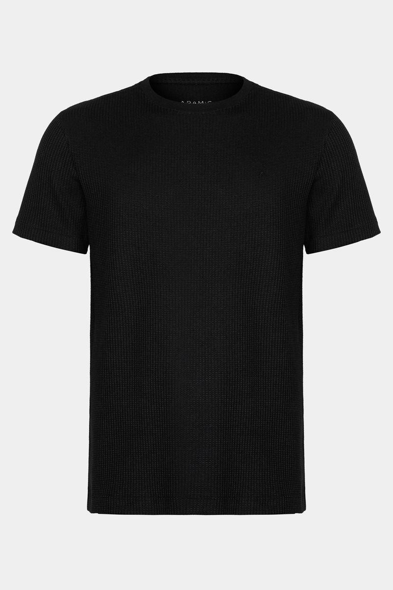 Camiseta Aramis Manga Curta Canelado Vegas Preto - 1