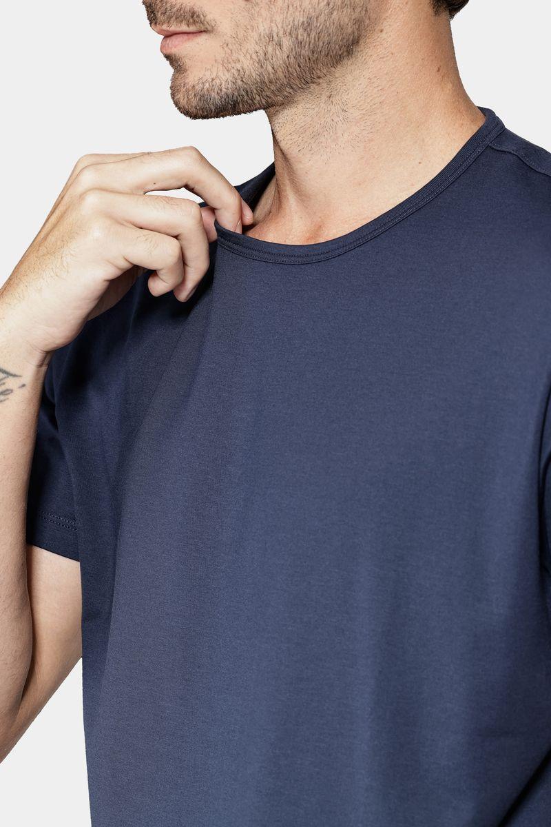 Camiseta Aramis Manga Curta de Algodão Pima Gaseado Navy - 2