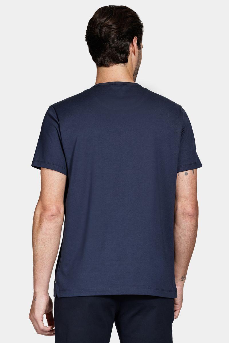 Camiseta Aramis Manga Curta de Algodão Pima Gaseado Navy - 4