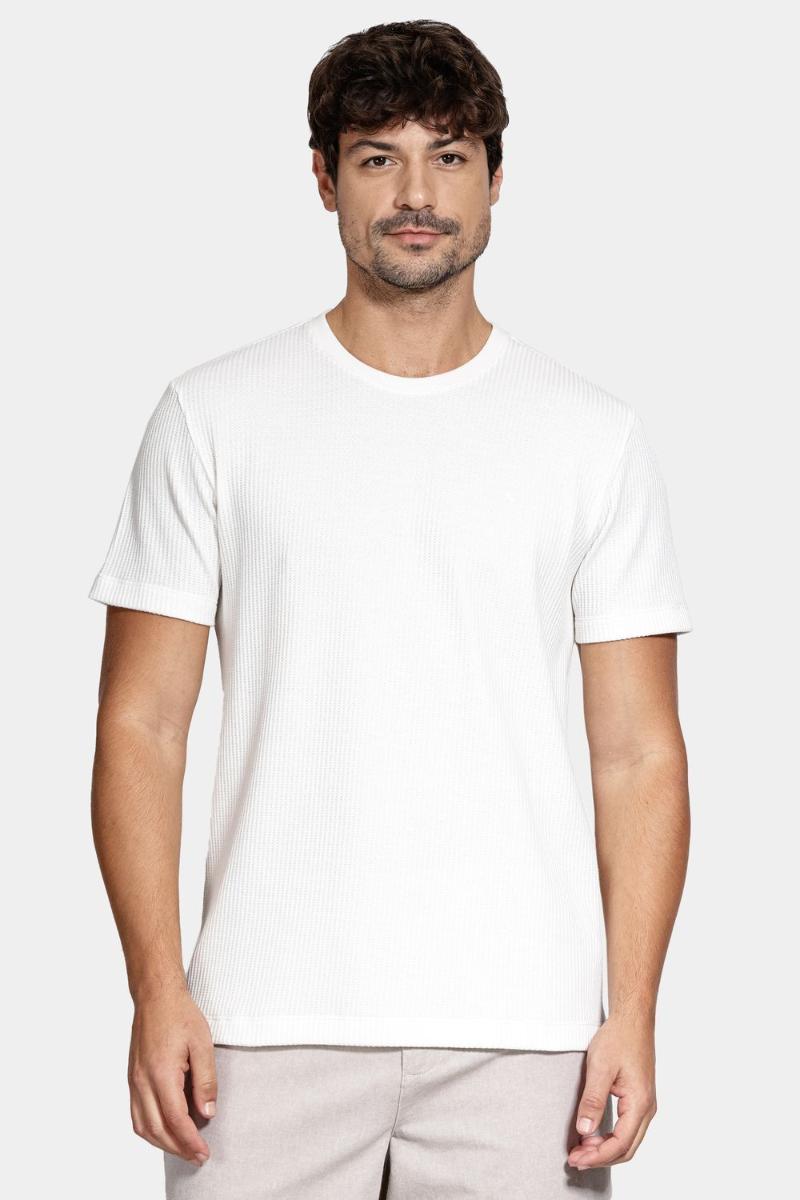 Camiseta Aramis Manga Curta Canelado Vegas Off White - 2