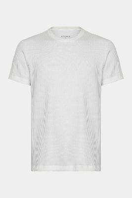 Camiseta Aramis Manga Curta Canelado Vegas Off White