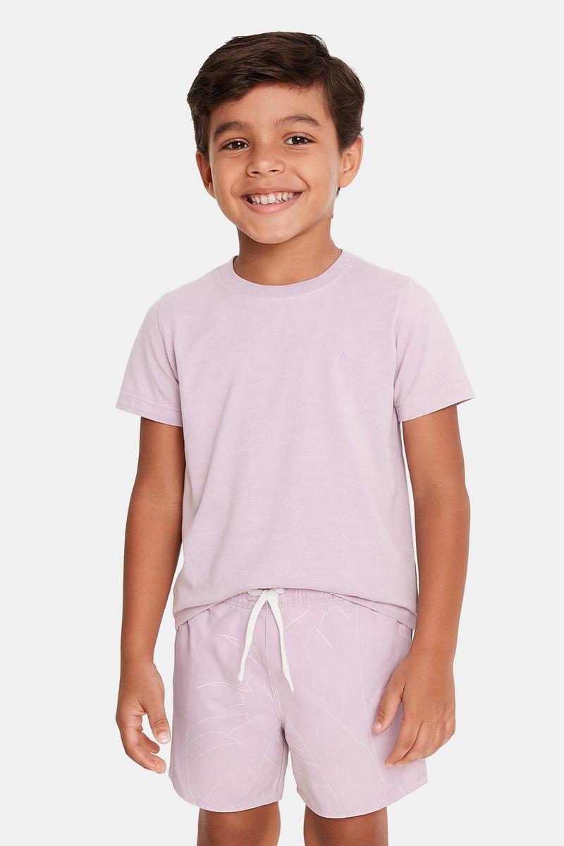 Camiseta Aramis Infantil Manga Curta Stonada Lilas - 1