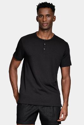 Camiseta Aramis Manga Curta Jersey Henley Preto