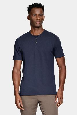 Camiseta Aramis Manga Curta Jersey Henley Navy