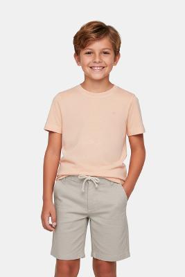 Camiseta Aramis Infantil Manga Curta Stonada Salmão