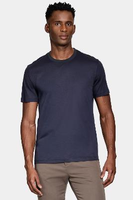 Camiseta Aramis Manga Curta Silk Blend Modal Navy