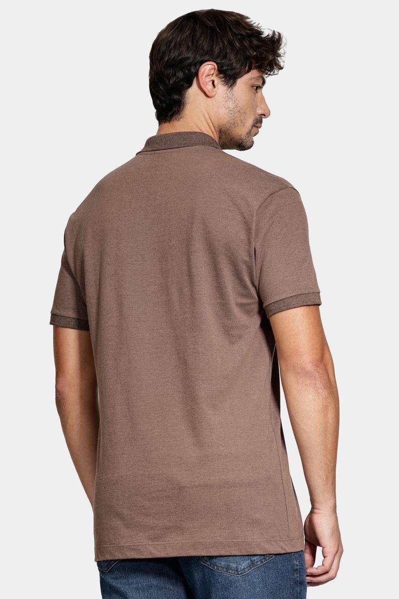 Polo Aramis Manga Curta Gola Mescla Castor - 4