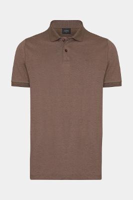 Polo Aramis Manga Curta Gola Mescla Castor