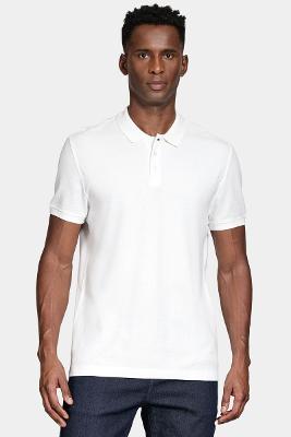 Polo Aramis Manga Curta Algodão Piquet Mescla Básica Branco