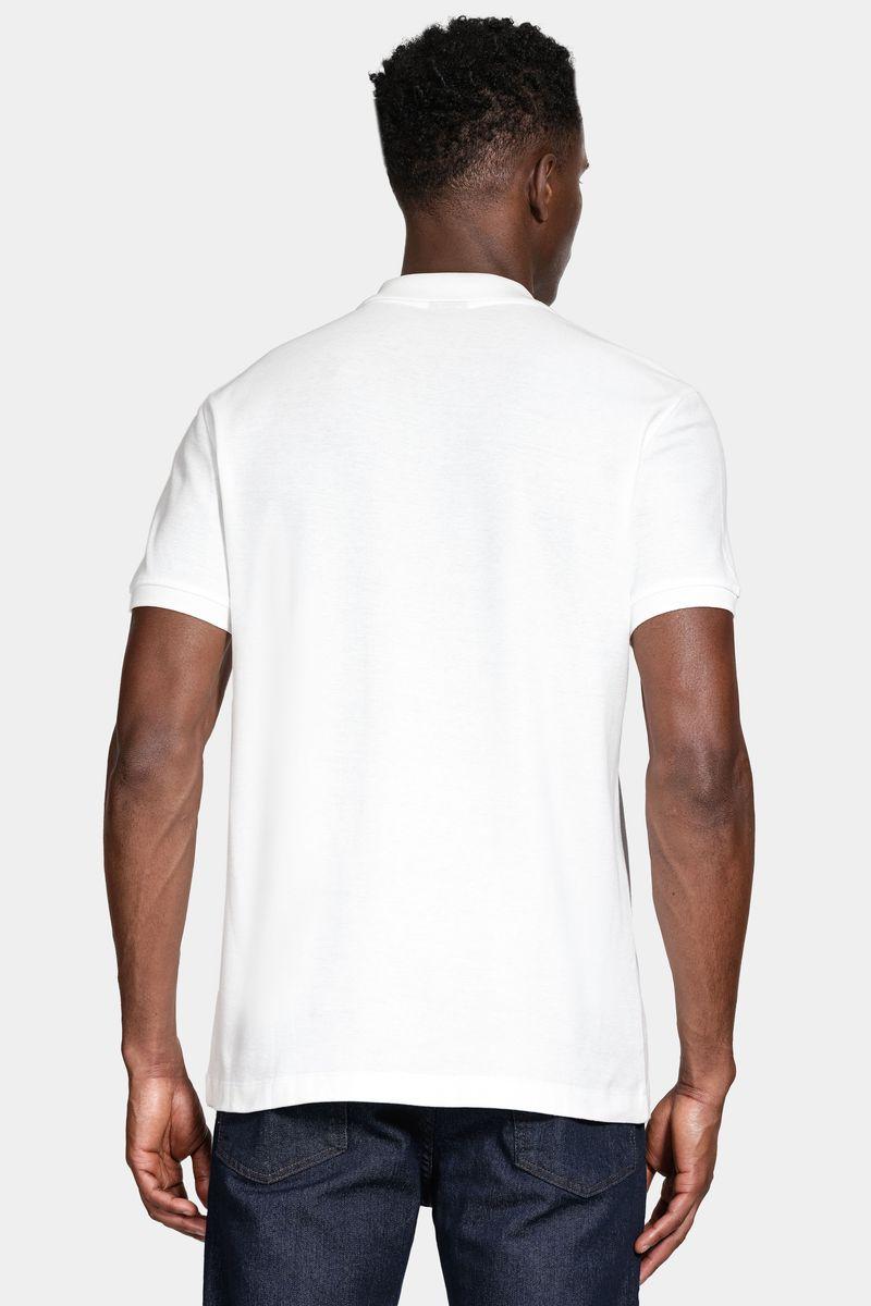 Polo Aramis Manga Curta Algodão Piquet Mescla Básica Branco - 3