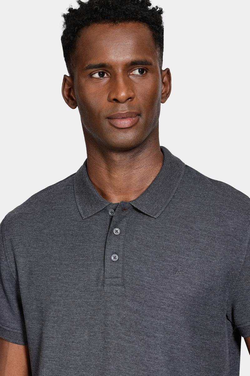 Polo Aramis Manga Curta Piquet Mescla Básica Grafite - 2