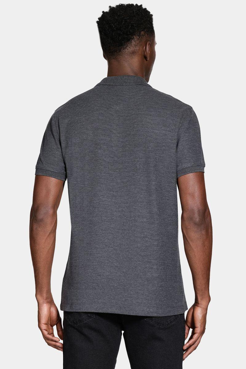 Polo Aramis Manga Curta Piquet Mescla Básica Grafite - 3