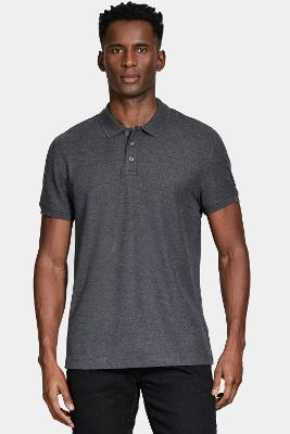 Polo Aramis Manga Curta Piquet Mescla Básica Grafite