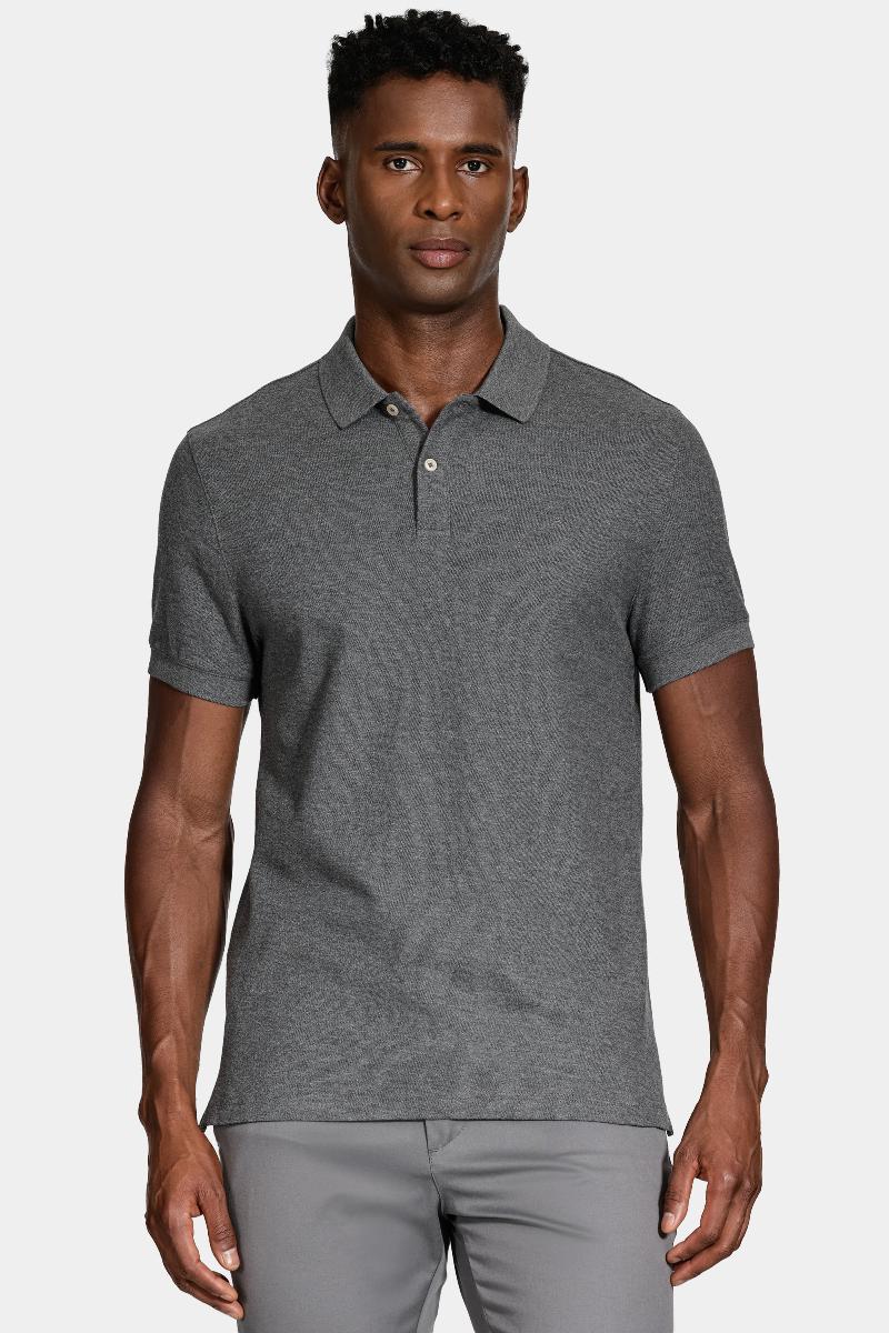Polo Aramis Manga Curta Melange Grafite Mescla - 1