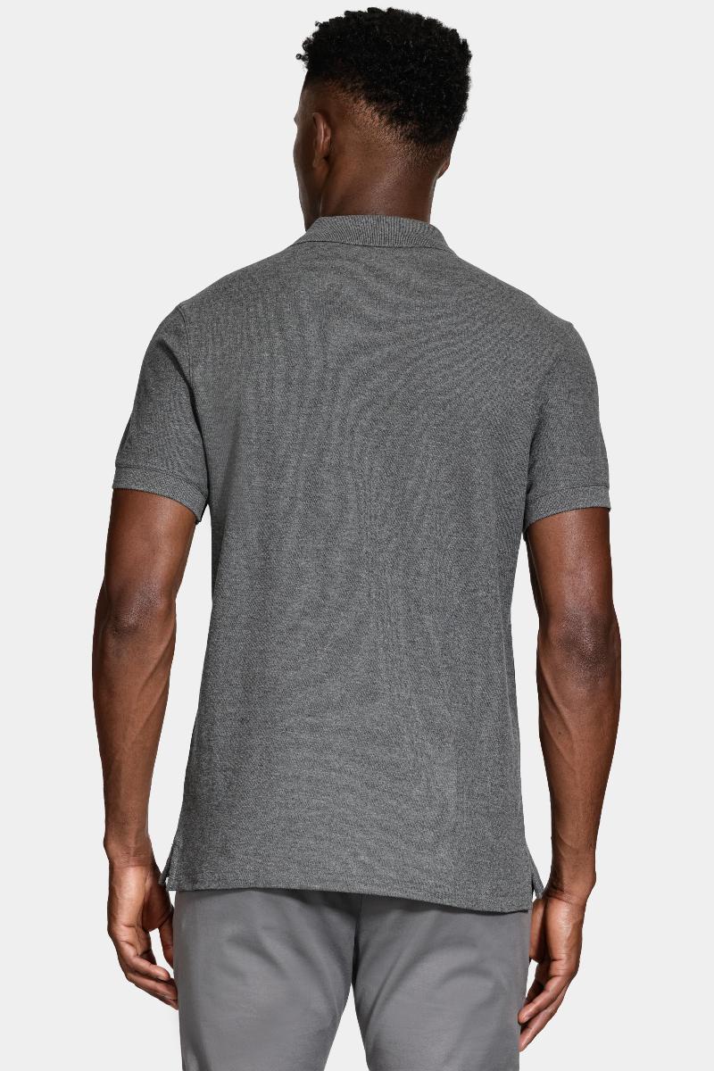 Polo Aramis Manga Curta Melange Grafite Mescla - 5