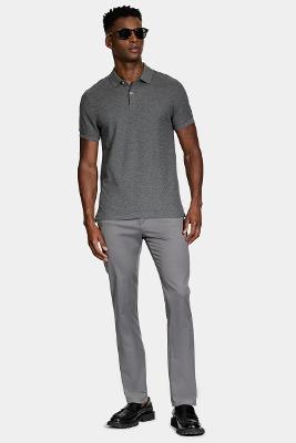 Polo Aramis Manga Curta Melange Grafite Mescla