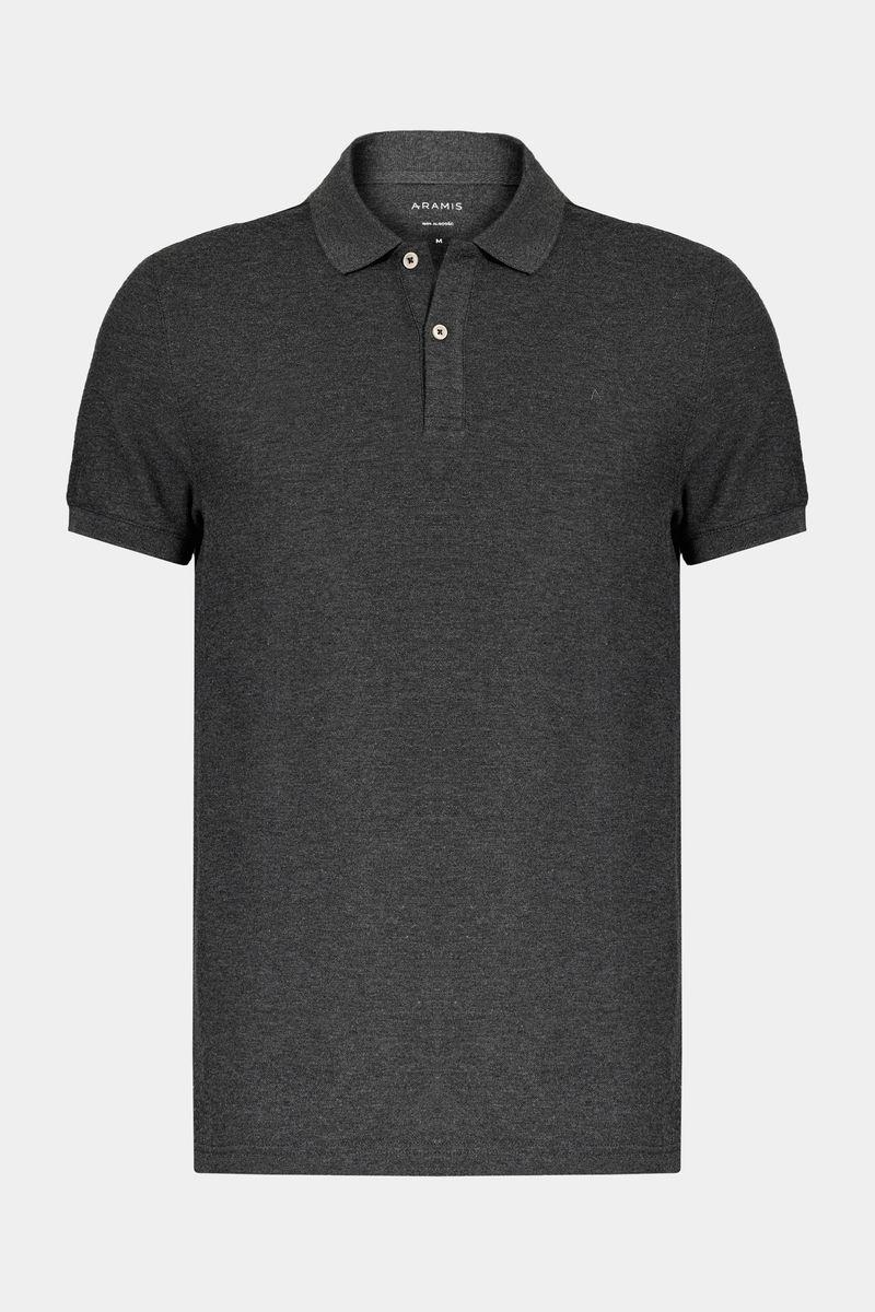 Polo Aramis Manga Curta Melange Cinza Grafite - 1