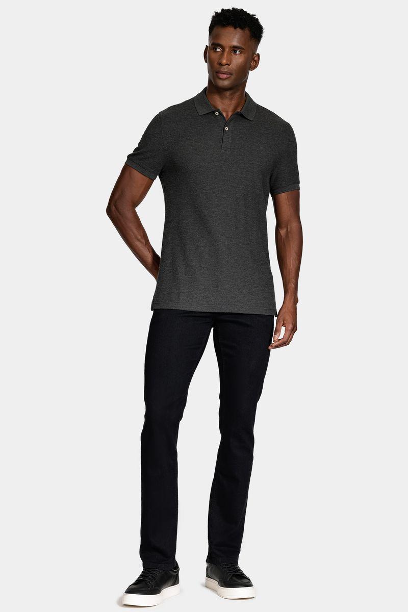 Polo Aramis Manga Curta Melange Cinza Grafite - 2