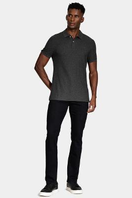 Polo Aramis Manga Curta Melange Cinza Grafite