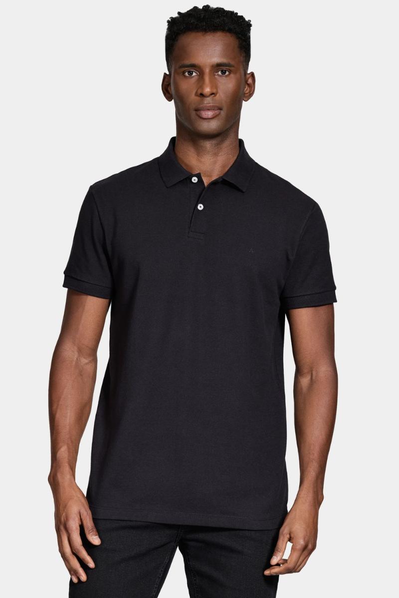 Polo Aramis Manga Curta Lisa Piquet Preto - 2