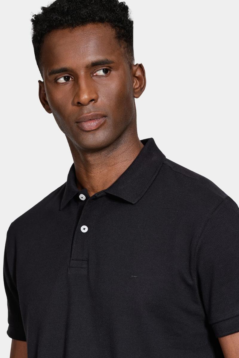 Polo Aramis Manga Curta Lisa Piquet Preto - 4