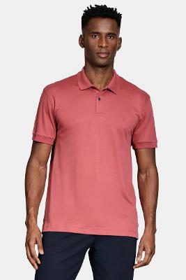 Polo Aramis Manga Curta Interlock Pima Terracota