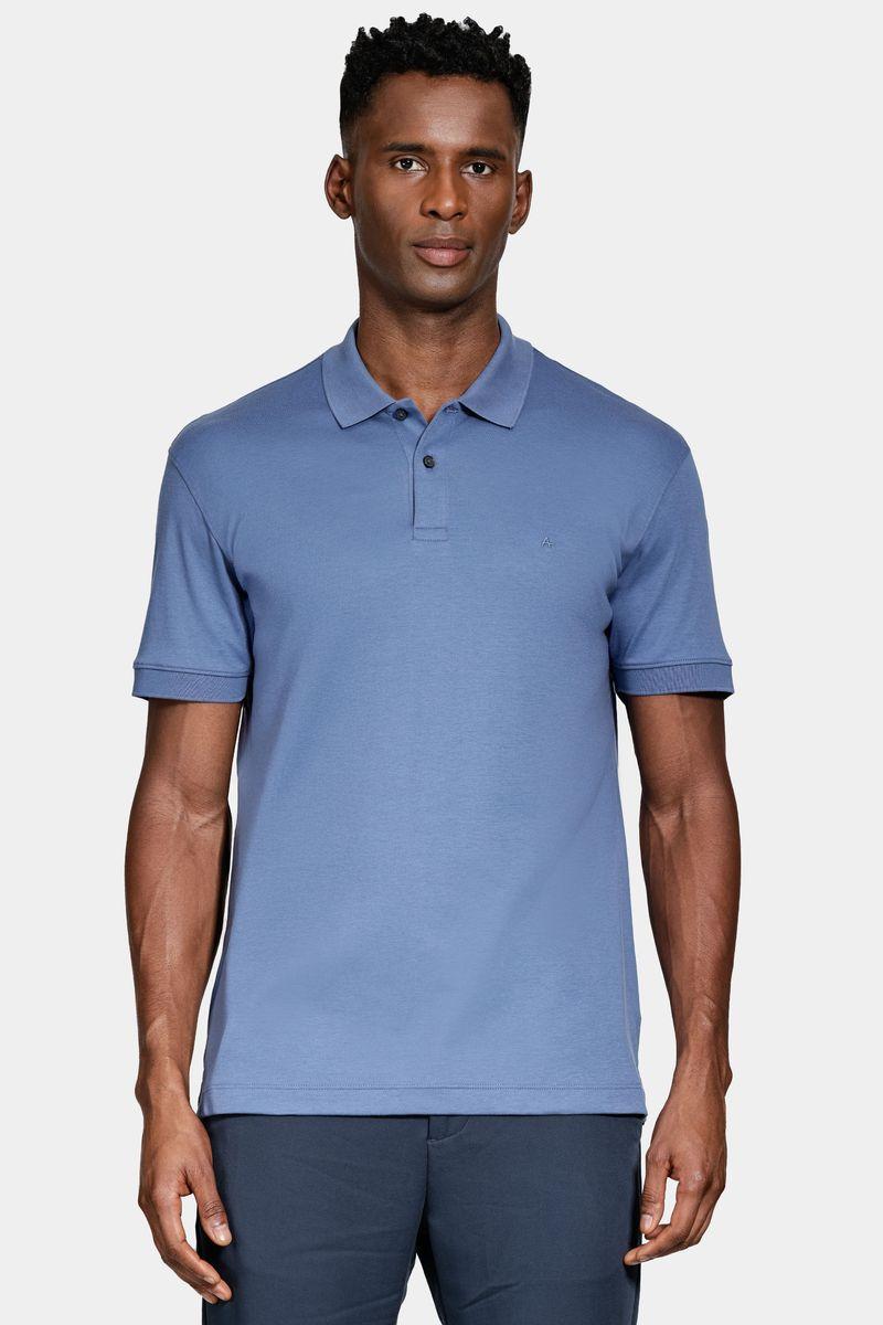Polo Aramis Manga Curta Interlock Pima Atlantico - 1