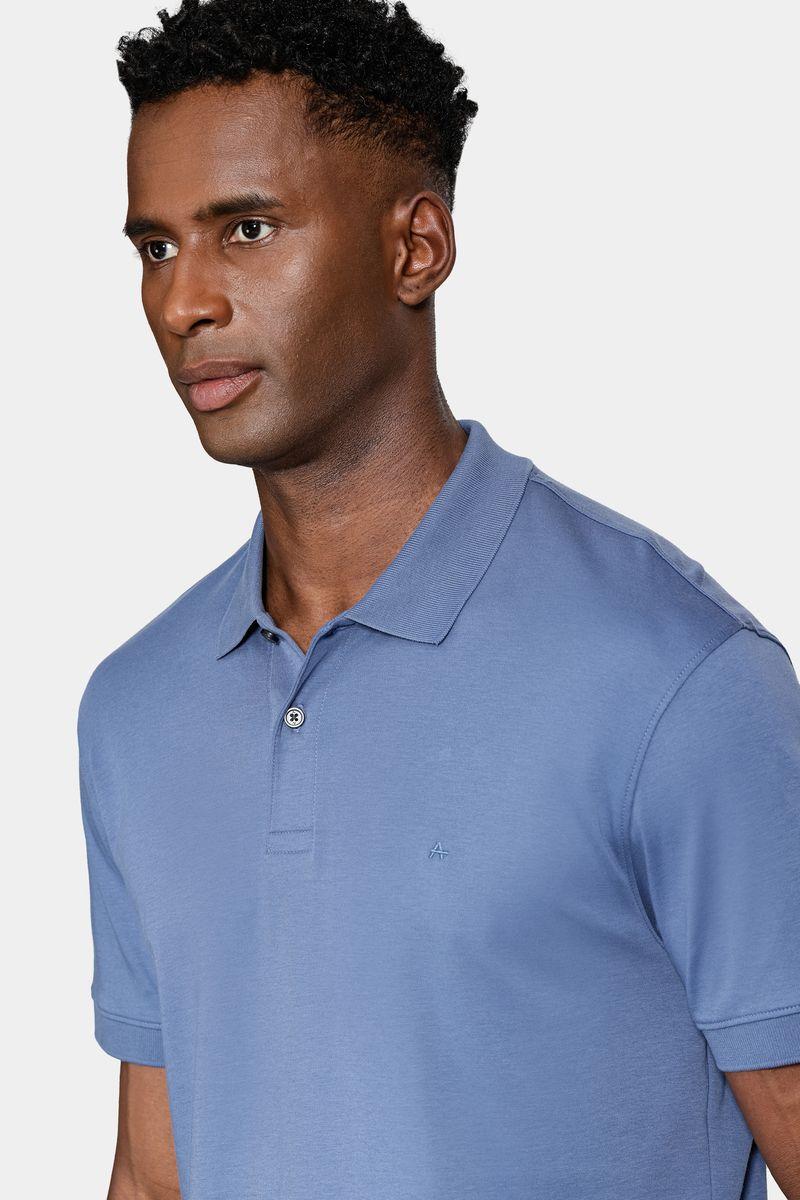 Polo Aramis Manga Curta Interlock Pima Atlantico - 2