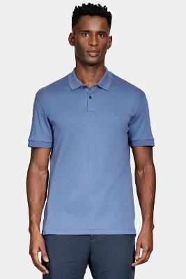 Polo Aramis Manga Curta Interlock Pima Atlantico