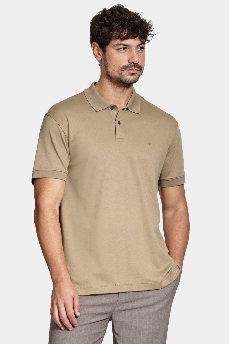Polo Aramis Manga Curta Interlock Pima Areia - 1