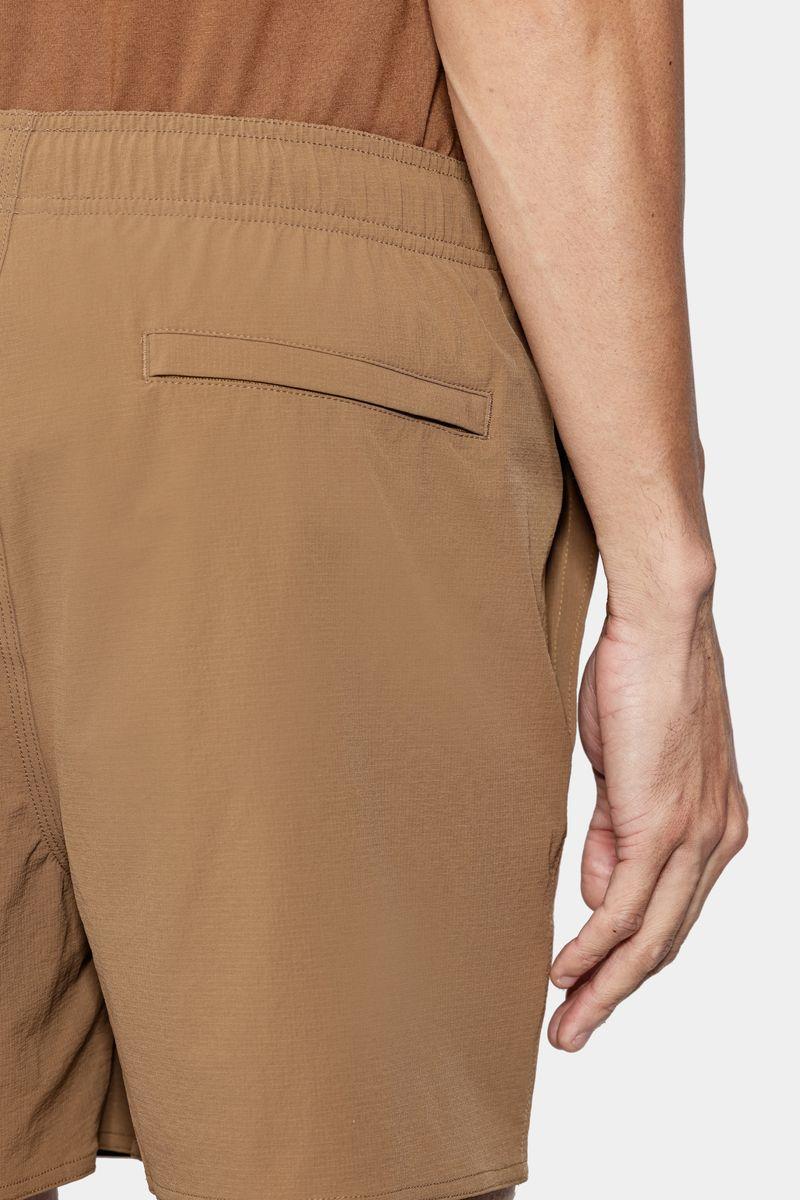 Shorts Aramis de Elástico Liso Maquinetado Cáqui - 3