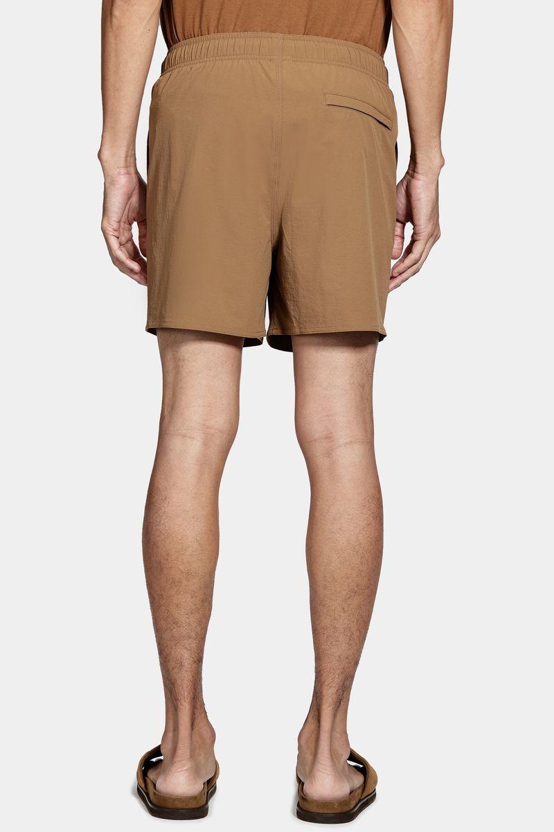 Shorts Aramis de Elástico Liso Maquinetado Cáqui - 4