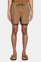 Shorts Aramis de Elástico Liso Maquinetado Cáqui - 1