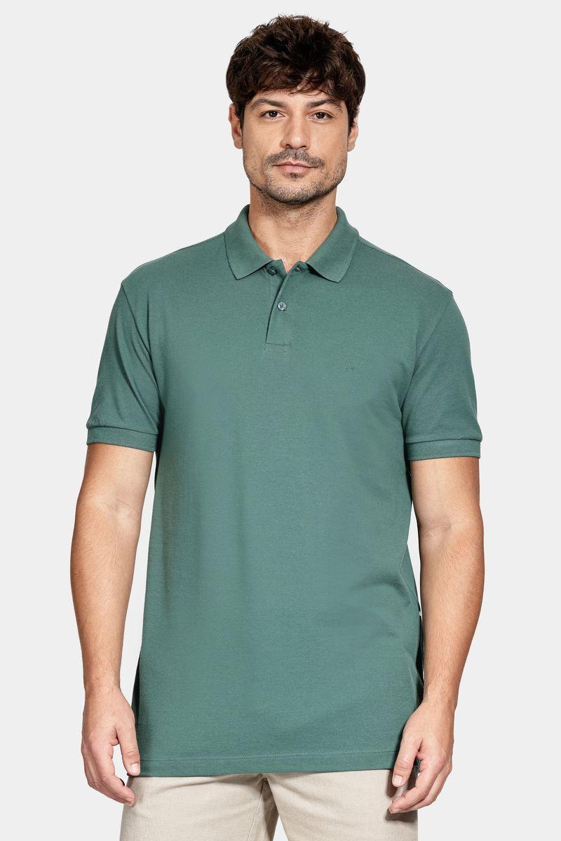 Polo Aramis Piquet Algodão Básico Manga Curta Verde - 1