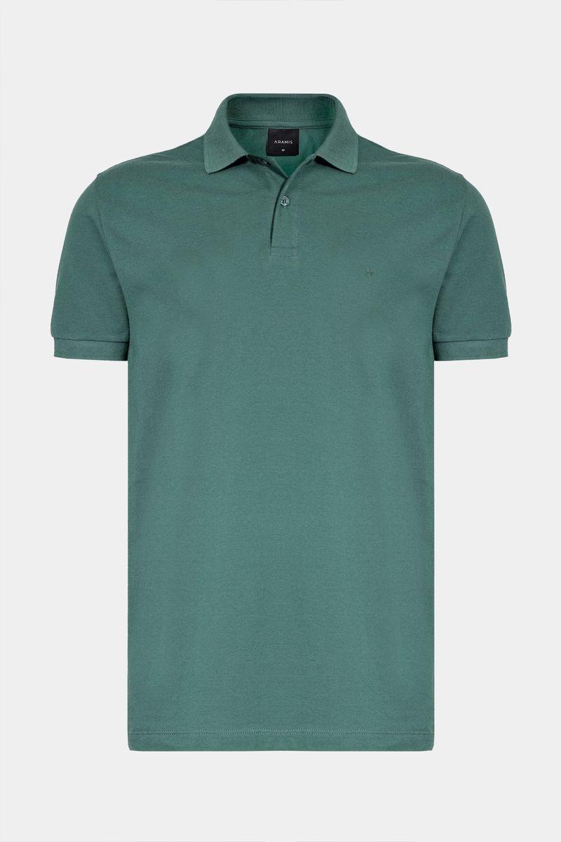 Polo Aramis Piquet Algodão Básico Manga Curta Verde - 4