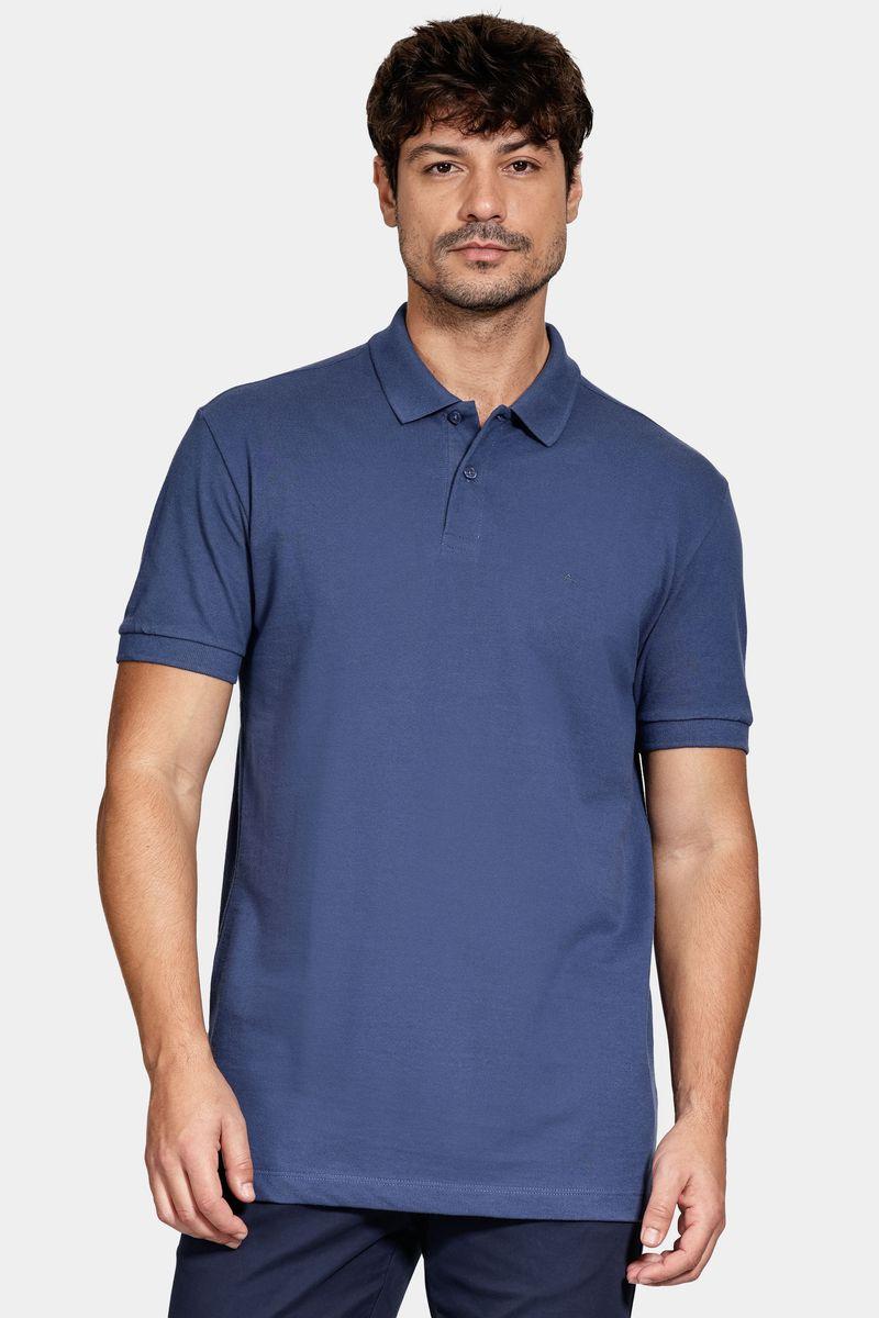 Polo Aramis Piquet Algodão Básico Manga Curta Azul Jeans - 1